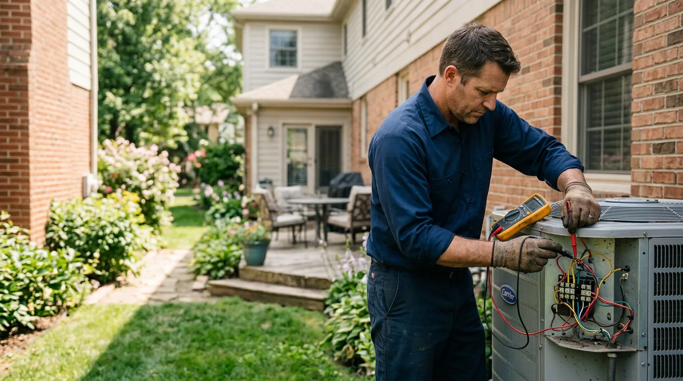 HVAC technician working near Marion Heights, PA